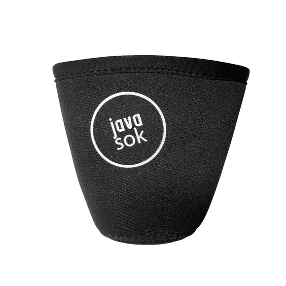 Java Sok Insulated Sleeve Cold Coffee Used Black with White Lettering Reusable S - Picture 2 of 8